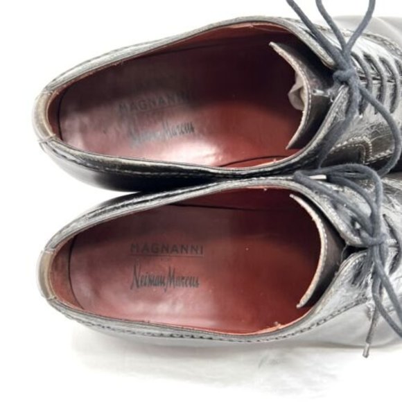 Magnanni Neiman Marcus Leather Crocodile Oxford Medallion Toe Shoes Size 12 main image 4